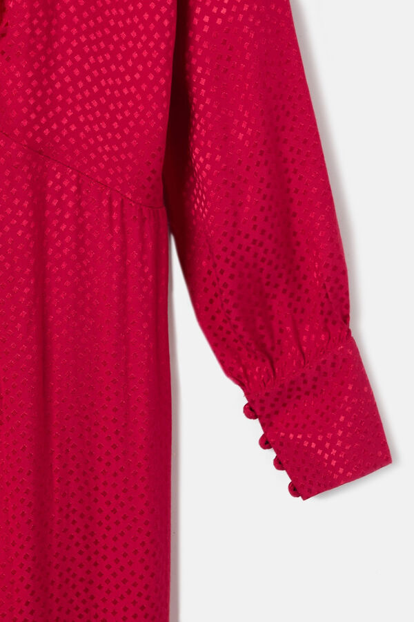 Silbon Vestido longo em jacquard com nó Vermelho