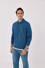 Cortefiel Basic long sleeve polo shirt Blue