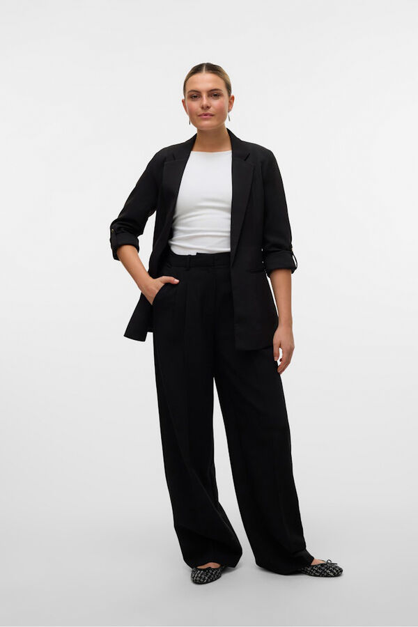 Vero Moda Open blazer with rolled-up sleeve Black
