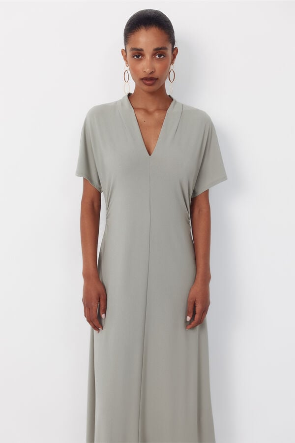 Cortefiel Printed dress Kaki