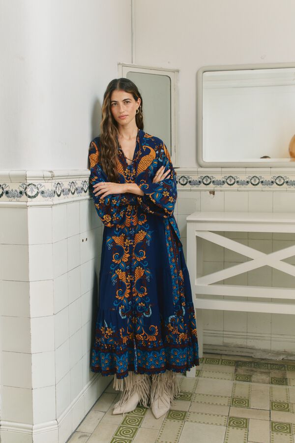 Jaase Vestido maxi fluido Azul