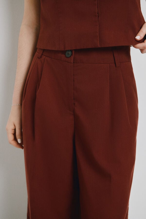 Vero Moda Tailored long trousers Brown
