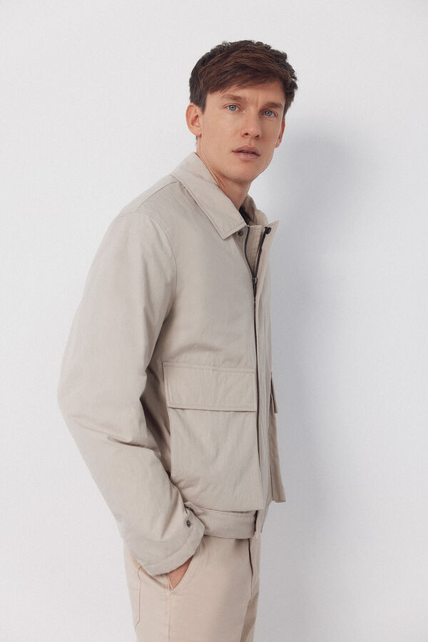 Cortefiel Lightweight technical jacket Beige