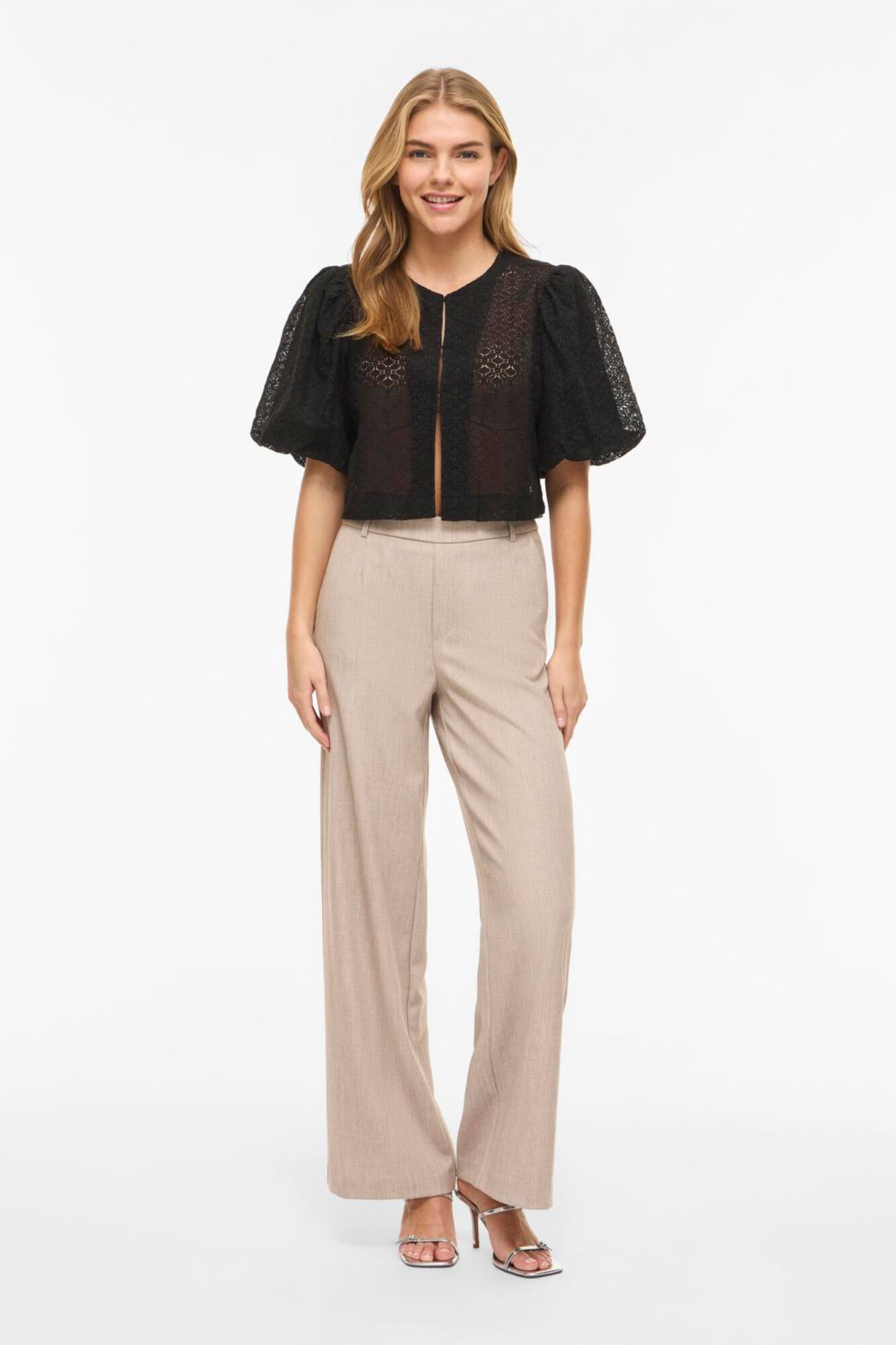 Vila Chaqueta bolero de mujer de encaje