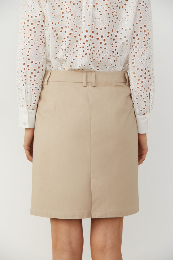 Cortefiel Short skirt with pockets Beige