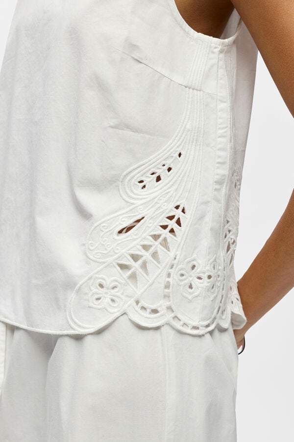 Object Embroidered cotton top White
