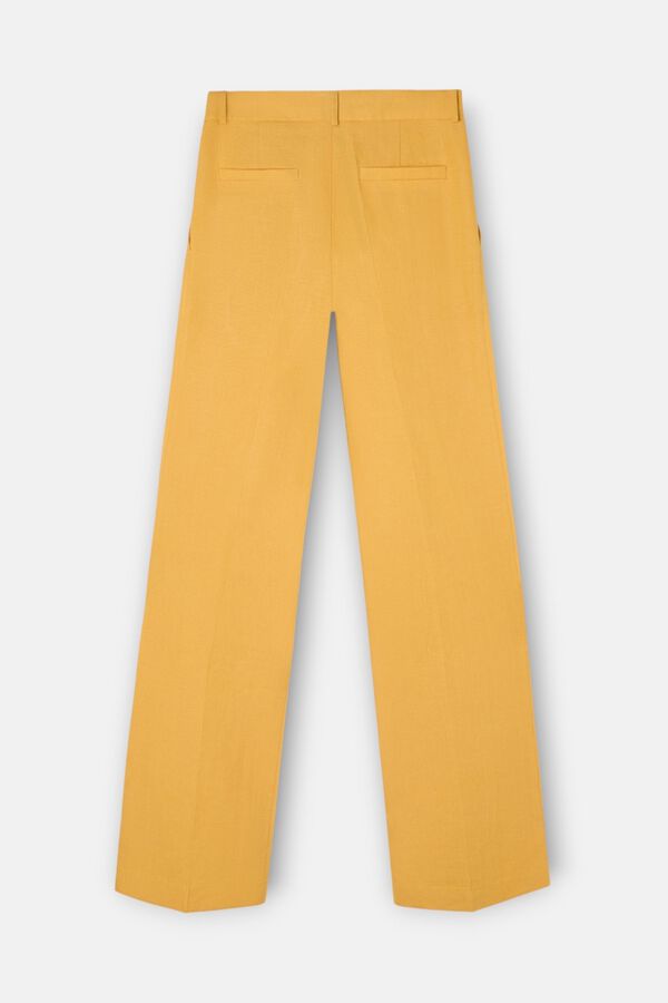 Silbon Linen straight trousers Yellow