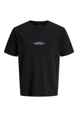 Jack & Jones T-shirt 100% algod&atilde;o org&acirc;nico Preto