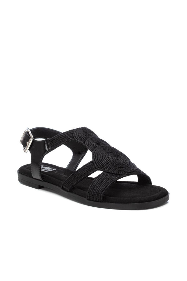 Cortefiel Textile sandal Black
