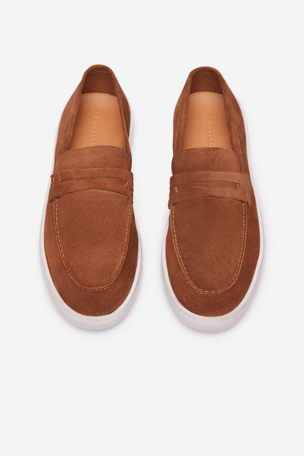 Cortefiel Casual leather loafer Camel