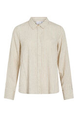 Vila Camisa &agrave;s riscas em viscose Tostado