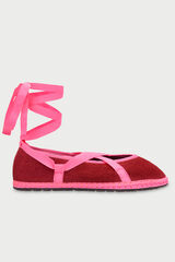 Flabelus Slipper de lino Vermelho