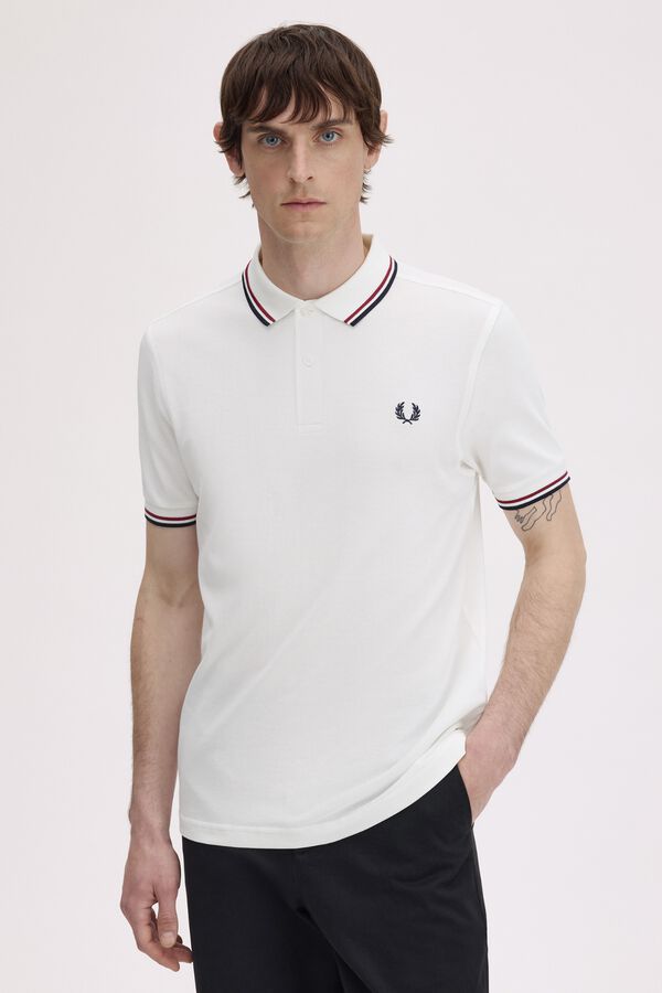 Fred Perry Polo em dois tons Fred Perry Ecru