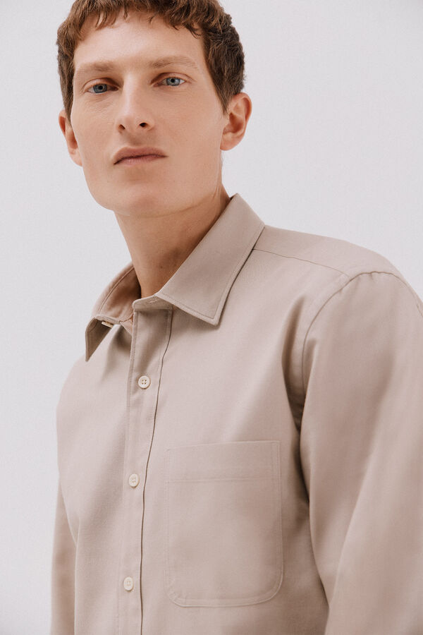 Cortefiel Tencel trench coat shirt Beige