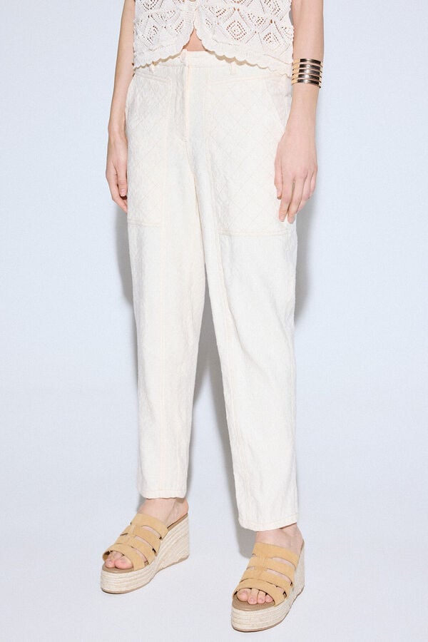 Slowlove Pantalón de jaquard Blanco