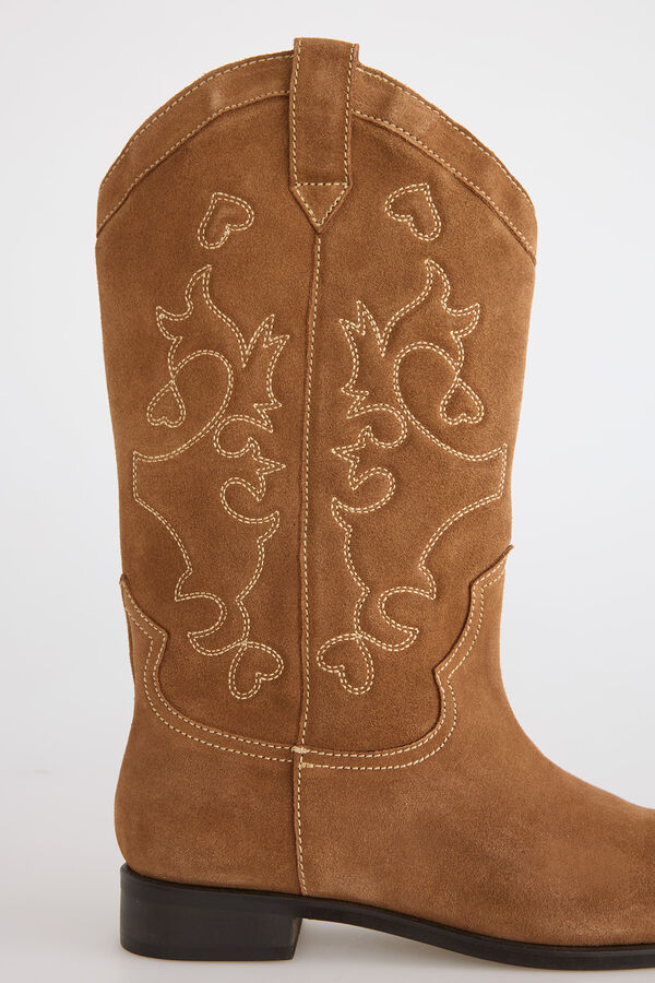 Slowlove Bota de croute plana Castanho