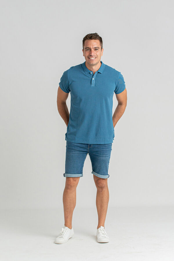 Privata Polo piqué lavado 100% algodón Azul