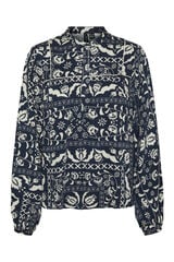 Vero Moda Camisa manga manga comprida com gola mao mandarim Azul