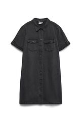 Vero Moda Vestido curto de manga curta em denim Preto