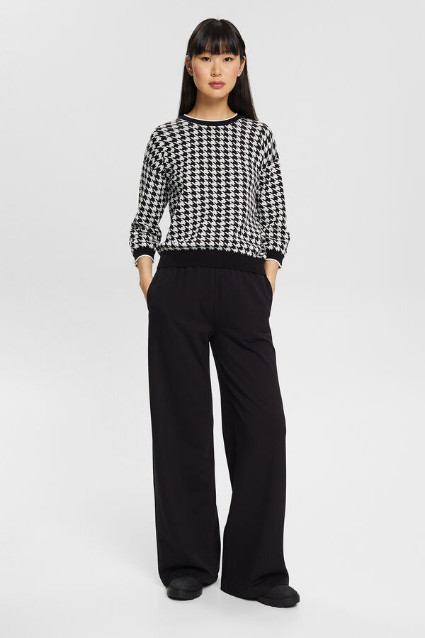 Esprit Jersey cuadros algod&oacute;n manga 3/4 Estampado blanco