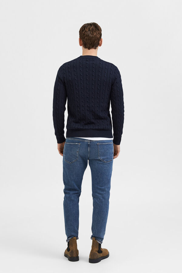 Selected Camisola estruturada 100% algodão orgânico  Azul