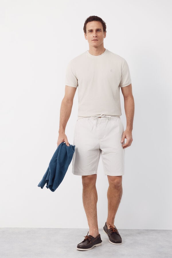 Cortefiel Piqu&eacute; basic T-shirt Beige