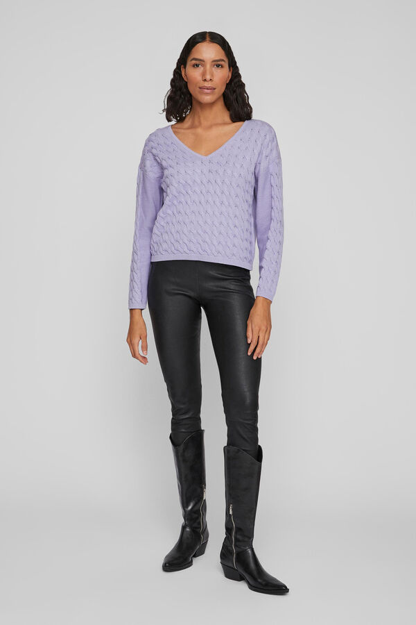 Vila Camisola entrançada de algodão Roxo