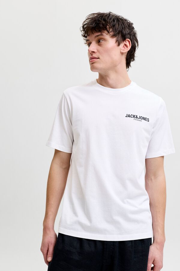 Jack & Jones T-shirt com logo em algod&atilde;o Branco
