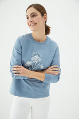 Cortefiel Essential BCI cotton sweatshirt Blue
