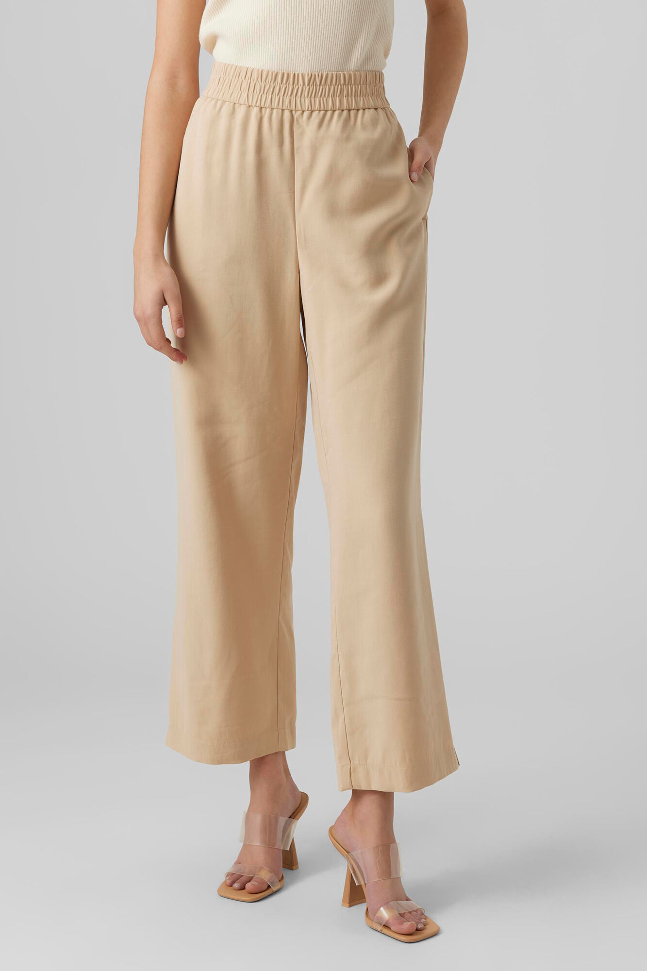 Pantalon culotte fluido Pantalones de mujer Cortefiel