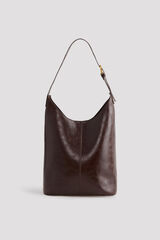 Cortefiel Large pouch bag Dark brown