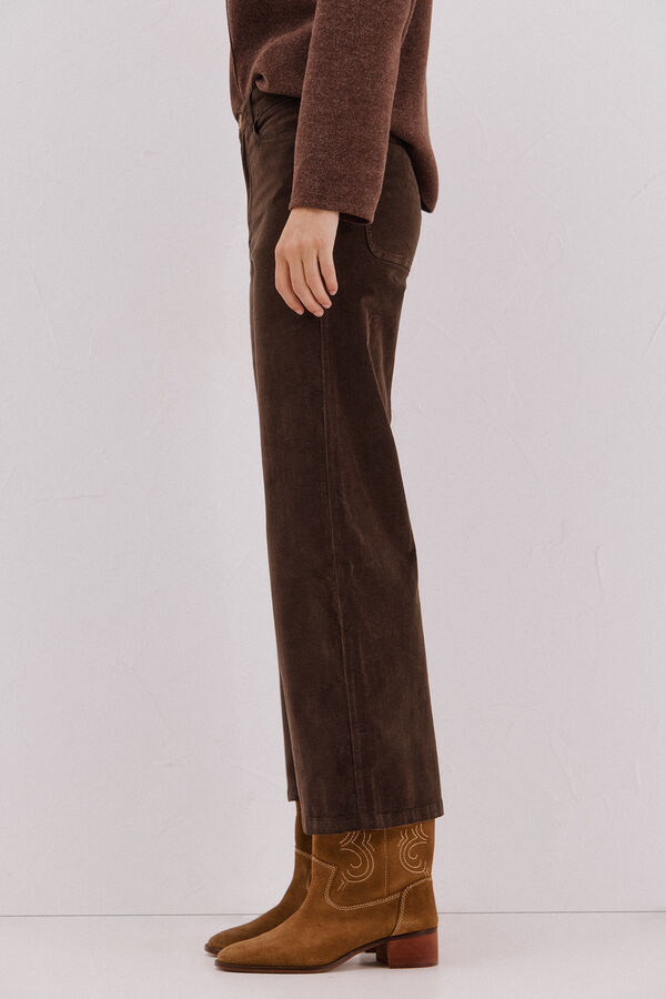 Cortefiel Pantalones Marine Velvet Dark brown