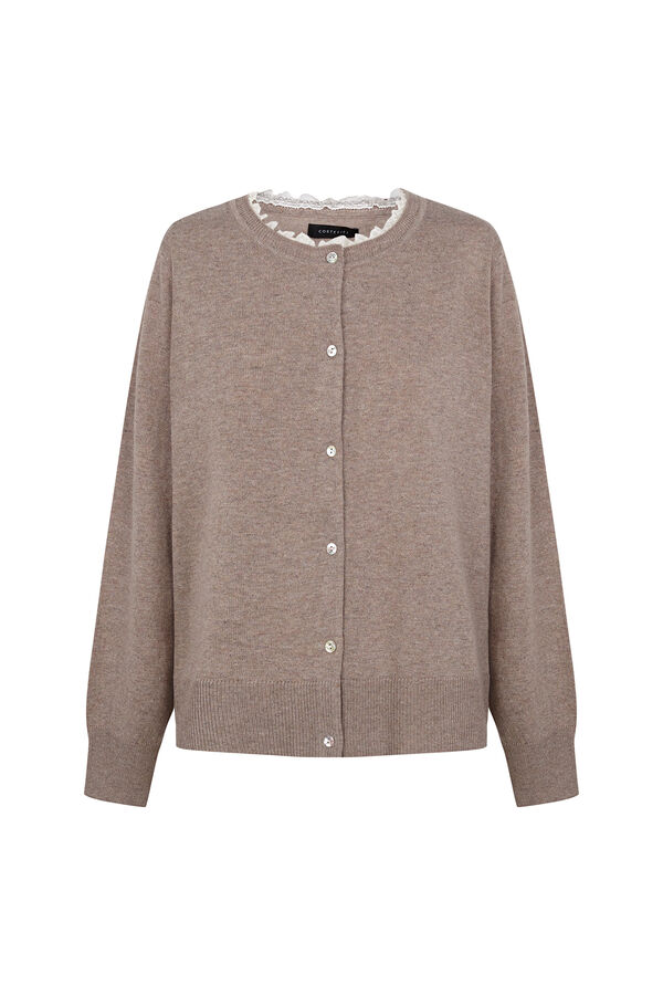Cortefiel Jacket with neck appliqu&eacute; Beige