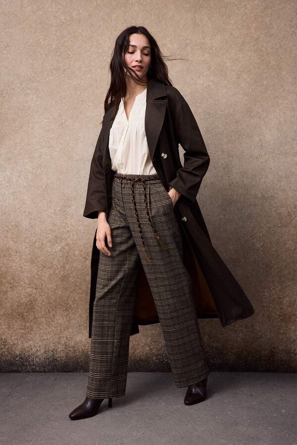 Slowlove Plaid trousers Printed grey