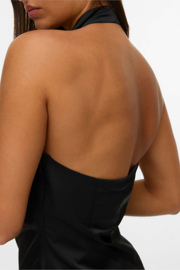 Vero Moda Top acetinado com atilho no pescoço Preto