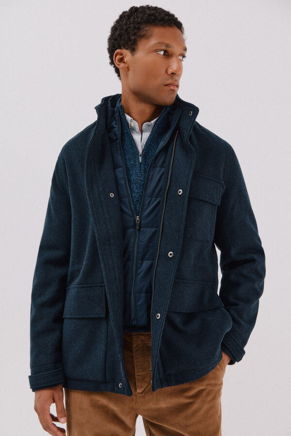 Cortefiel Coat with removable lining Navy