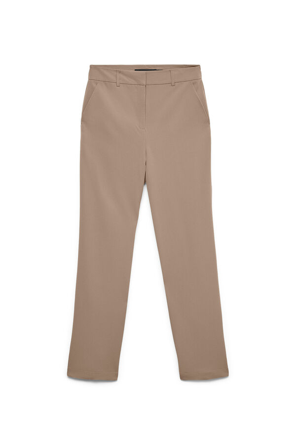 Vero Moda Cal&ccedil;a de vestir de mulher com dois bolsos Castanho