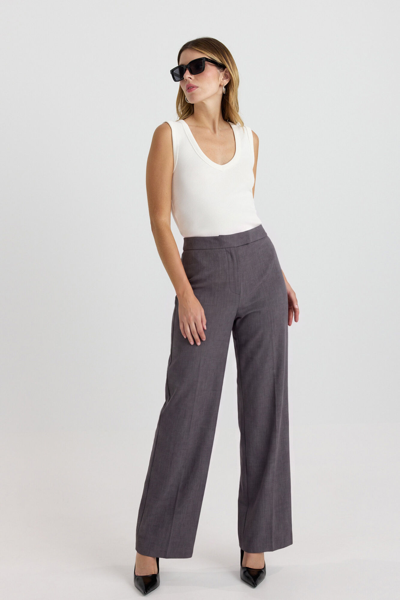 Vero Moda Cal&ccedil;a de vestir de perna larga