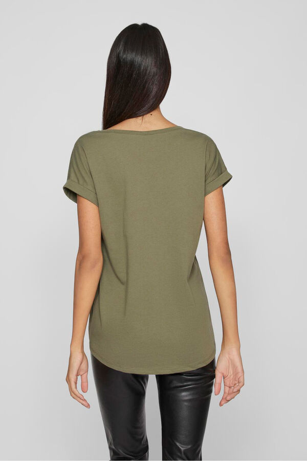 Vila T-shirt manga curta em algod&atilde;o org&acirc;nico Verde