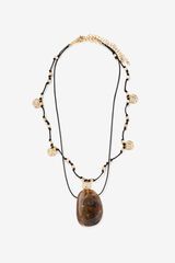 Vilanova Colar boho com pedra Dourado
