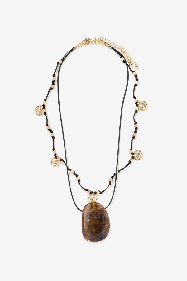 Vilanova Colar boho com pedra Dourado