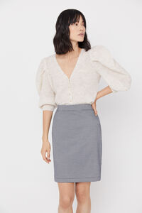 Cortefiel Short straight skirt Printed white