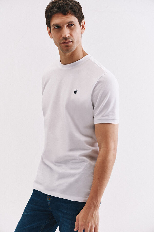 Cortefiel T-shirt básica piqué Branco
