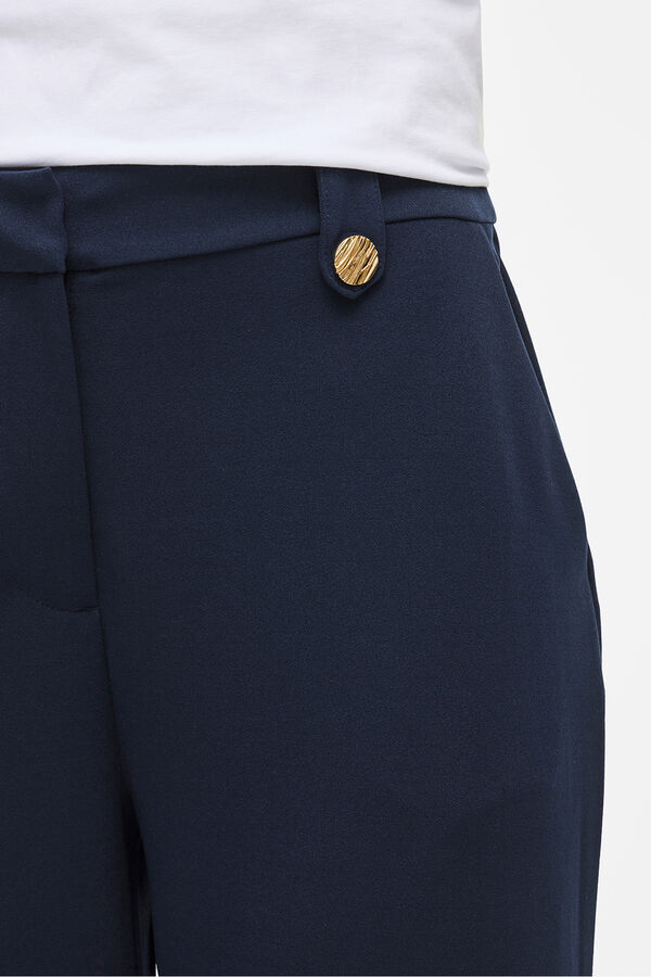 Vila Wide-leg pants with buttons Navy