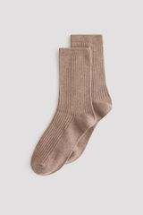 Cortefiel Ribbed long socks Blue