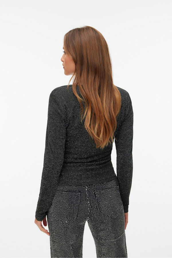 Vero Moda Top de manga comprida com manga quadrado Preto