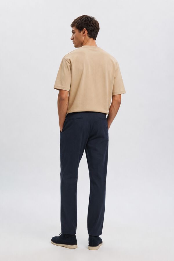 Selected Cal&ccedil;a casuais de perna reta Azul