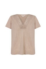 Cortefiel V t-shirt with trim Beige