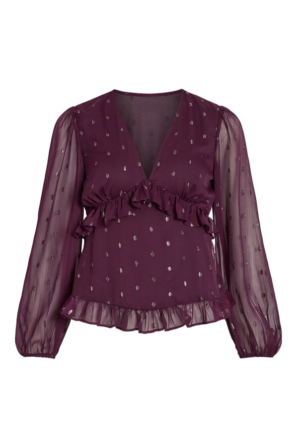Vila Blusa de manga de manga comprida Roxo