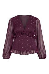 Vila Blusa de manga de manga comprida Roxo